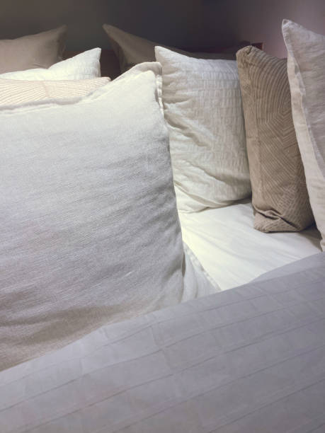 bedroom in white and beige colors